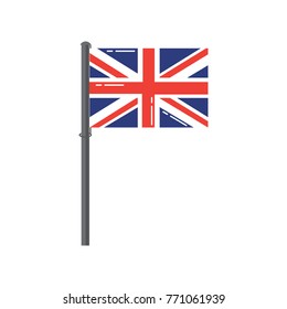 great britain flag on a silver metallic pole