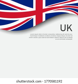 Great Britain flag on a white background. National poster of the united kingdom. Great britain state patriotic cover, banner. UK flag pattern. Vector design