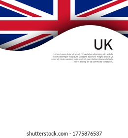 Great Britain flag on a white background. UK flag pattern in cut paper style. National poster of the united kingdom. Great britain state patriotic cover, banner. Vector design