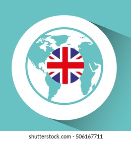 great britain flag pin map design icon vector illustration eps 10