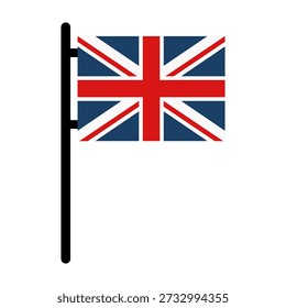 Bandeira da Grã-Bretanha com polo ilustrado em vetor