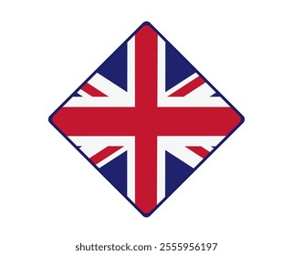 Great Britain flag square shaped. vector