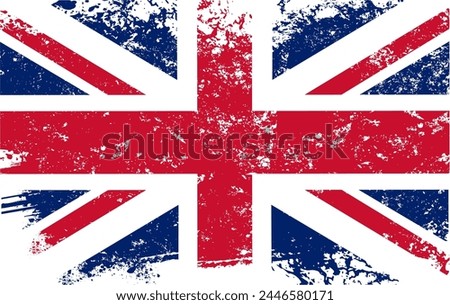 Great Britain flag, UK FLAG, grunge effect	