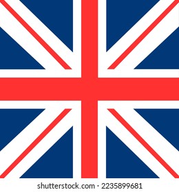 Vector de bandera de Gran Bretaña. Ilustración de símbolos nacionales del Reino Unido. Imperio de la comunidad. emblema nacional del Reino Unido. Cartel patriótico.  Isla en el océano Atlántico Norte. Territorio de Europa 