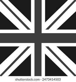 Ilustración vectorial de la bandera británica. Símbolo nacional del Reino Unido. Imperio de la Commonwealth. Emblema nacional del Reino Unido. Anuncio patriótico.  Isla en el Océano Atlántico Norte. territorio europeo 