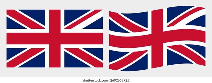 Great Britain flag wave and flat vector Illustration
Vector flag