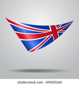 Great Britain flag wavy abstract background. Vector illustration.