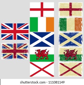 Great Britain flags. Grunge effect can be cleaned easily.