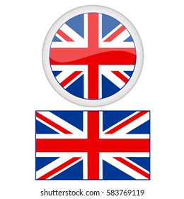 Great Britain flags, vector illustration