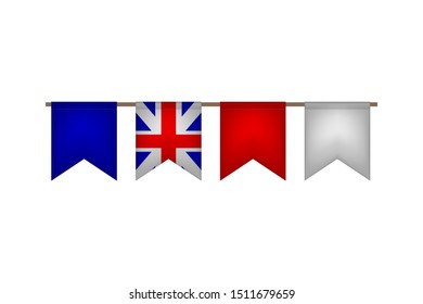 Great Britain garland with flags. United Kingdom carnaval and festival. Vector illustration.