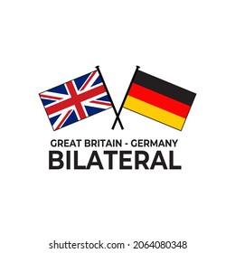 Great Britain Germany bilateral relation country flag icon logo design vector