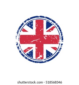 Great Britain Grunge Rubber Stamp With British Flag, Isolated On White Background, Vector Illustration.