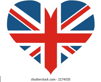 Great Britain heart - vector illustration svg
