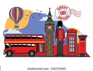 great britain icon city set