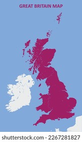 Great britain map according to mercator projection (Vector)