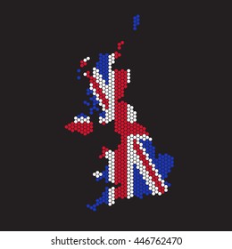 Great Britain map with the flag inside
