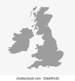 Great Britain map gray
