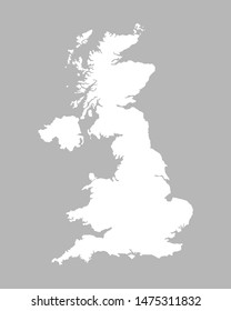 Great Britain map isolated on grey background. United kingdom map icon. Vector illustration