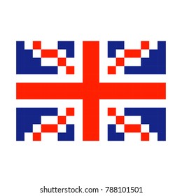 Great Britain Pixel flag art cartoon retro game style