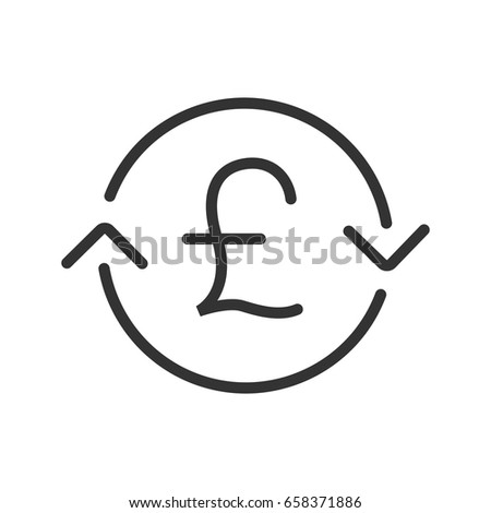 Great Britain pound exchange linear icon. Thin line illustration. Refund contour symbol. Vector isolated outline drawing