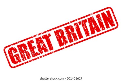 GREAT BRITAIN red stamp text on white