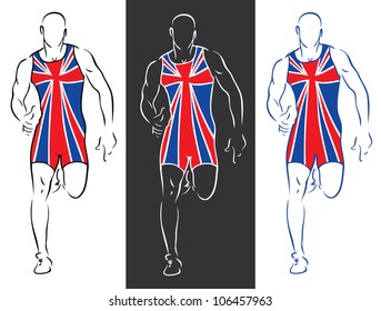 Great Britain runner - vector illustration