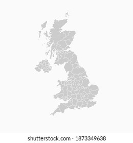 2,743 Uk map grey Images, Stock Photos & Vectors | Shutterstock