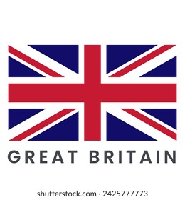 Great Britain vector flag isolated on white background.