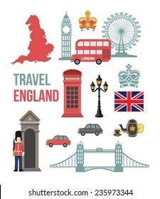 Great Britain vector flat icon set