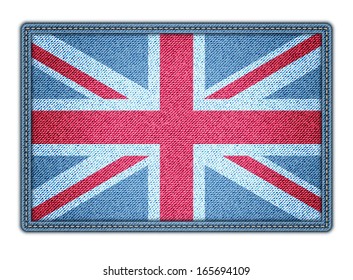 Great Britan flag. Realistic denim. Vector illustration. eps10