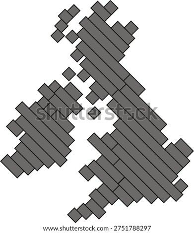 great britan outline map with boundries
