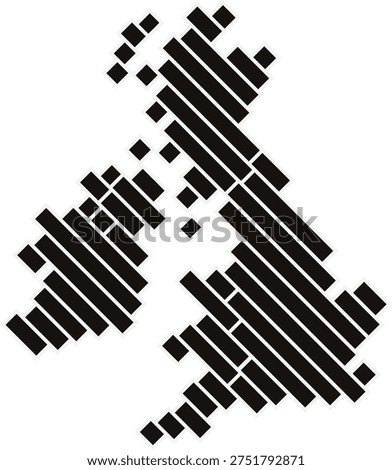 great britan outline map with boundries