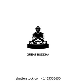 great buddha icon vector black design