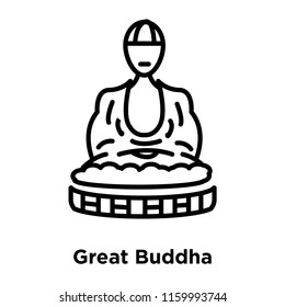 Great Buddha icon vector isolated on white background, Great Buddha transparent sign , line or linear sign, element design in outline style