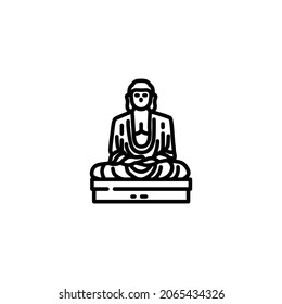 Great Buddha Of Thailand Icon Isolated On White Background
