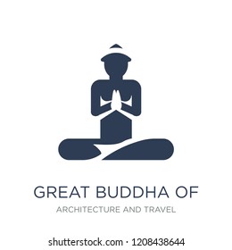 Great buddha of thailand icon. Trendy flat vector Great buddha of thailand icon on white background from Architecture and Travel collection, vector illustration can be use for web and mobile, eps10