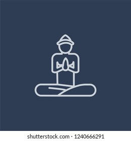 Great buddha of thailand icon. Trendy flat vector line Great buddha of thailand icon on dark blue background from Architecture and Travel collection. 