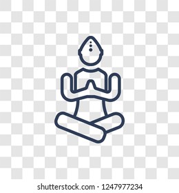 Great buddha of thailand icon. Trendy linear Great buddha of thailand logo concept on transparent background from Architecture and Travel collection