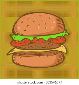 great Burger on a checkered background