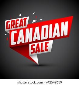 Great Canadian sale vector modern colorful promotional banner