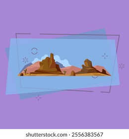 Great canyon vector illustration. National park, North America, rocks. Mountains concept. Vector illustration can be used for topics like nature, landscape, geology