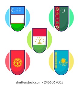 Great cartoon vector of Central Asian countries flag icon mascot illustration