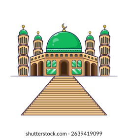 Great cartoon vector illustration about Islamic mosque buildings isolated on white background with Flat design concept