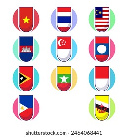 Great cartoon vector of Southeast Asian countries flag icon mascot illustration