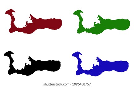 Great Cayman Island map silhouette on white background