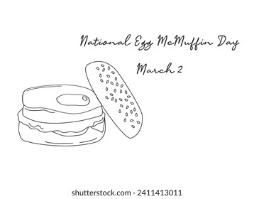 Great for celebrating National Egg McMuffin Day, this one line artwork