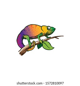 Great Chameleon Changing Color Logo Design