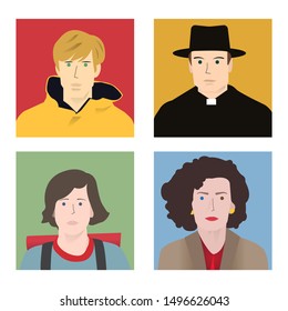 Great characters. Flat style illustration.