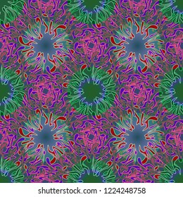Great charming magical abstract background multicolor geometric seamless pattern.