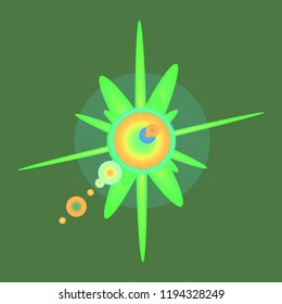 Great charming magical abstract object glow splash motion.
